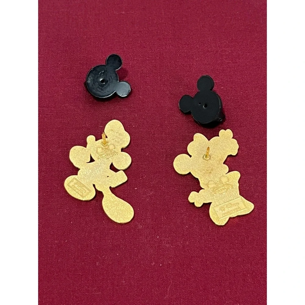 Vintage Mickey Minnie Mouse Disney Enamel Pins Set Joyful Celebration‎ set of 2